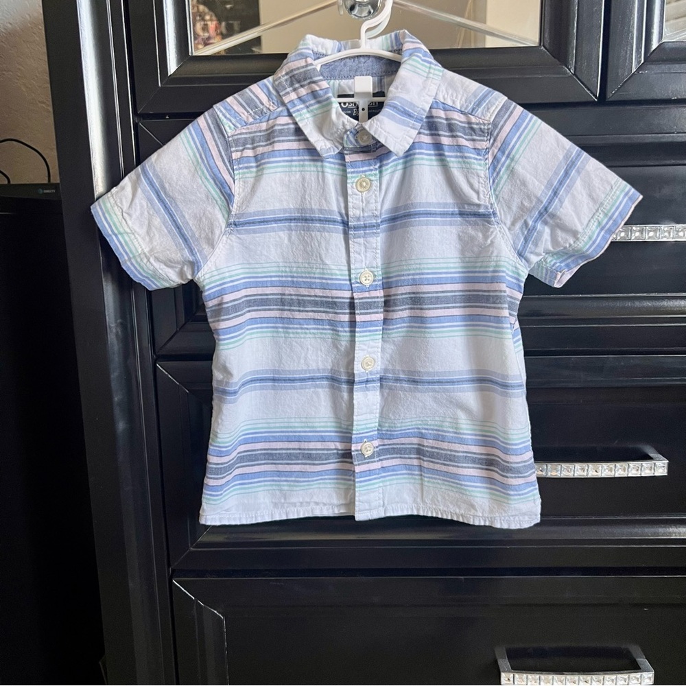 OshKosh B'gosh Blue & White Stripe Button Down Shirt